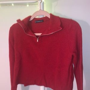 Brandy Melville Red Cropped Sweater